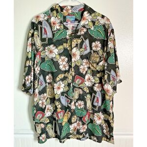 Joe Kealoha's The Genuine‎ Hawaiian Shirt Floral Hawaiian Vacation Men Size XL